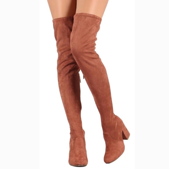 ✨2xHP✨ Gorgeous Chunky Heeled Over-The-Knee Boots - Picture 7 of 8